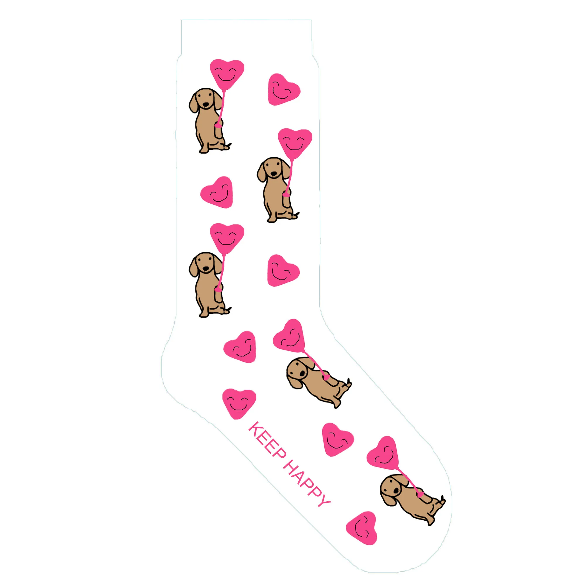 sausage dog gift sox Милые таксы носки с романтические воздушные шары женские носки kawaii колбаса собака тематический подарок для любителей домашних животных мама 50 пара/лот - Цвет: sausage dog gift sox