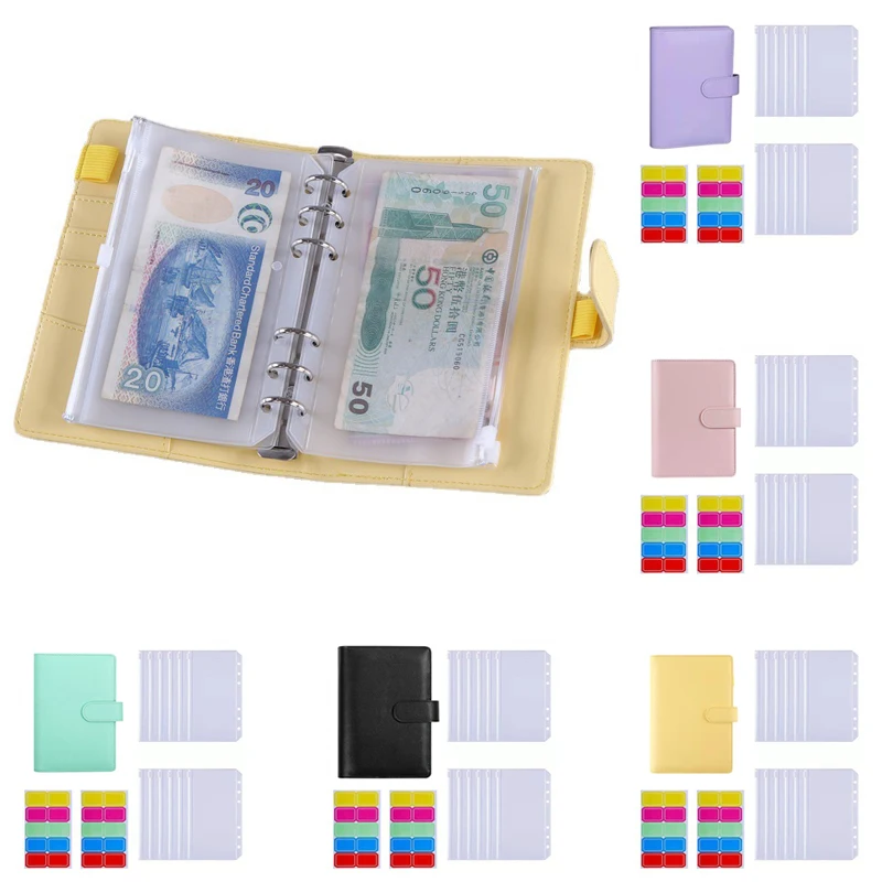 

1PC 9.5*13.5cm Binder Macaron Color Leather Cover PU Clip-on Notebook Loose Leaf Notebook Cover A6