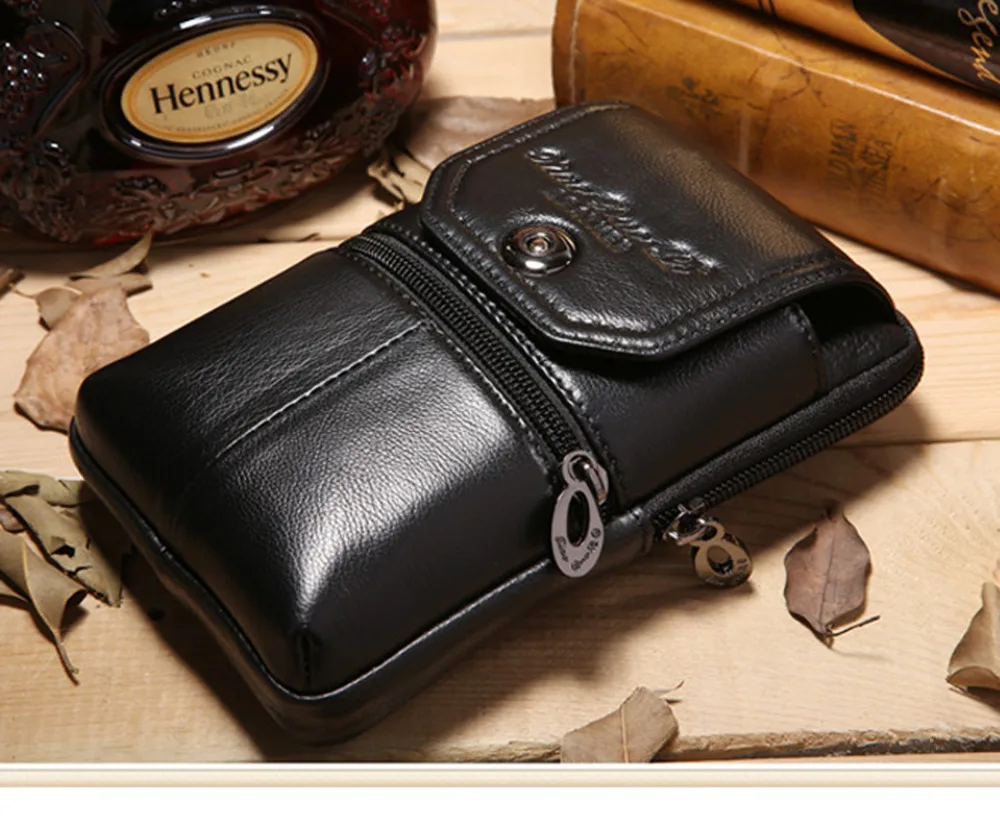 Поясная Сумка из натуральной кожи для мужчин забавный кошелек с маленьким ремнем