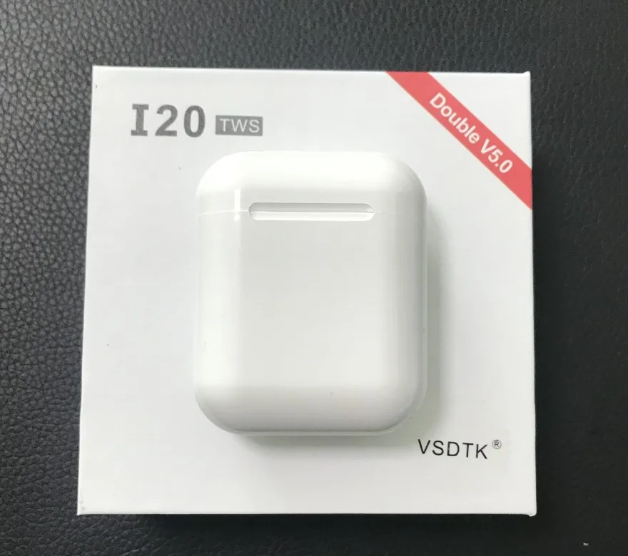 Белый I20 TWS+ Сенсорная функция+ Беспроводная зарядка Bluetooth 5,0 наушники 4D Бас Звук гарнитура PK W1 чип i10 i12 i13 i60 i80 i100 TWS - Цвет: Белый