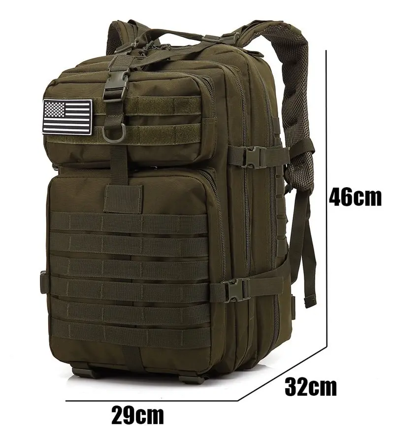 

50L Large Capacity Man Army Tactical Backpacks Military Assault Bags Outdoor 3P EDC Molle Pack For Trekking Camping Hunting Bag