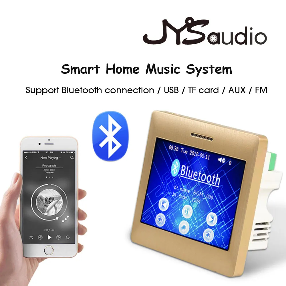 Умная Система фоновой музыки 4 канала Bluetooth усилитель стены PA 15 Вт светодиодный