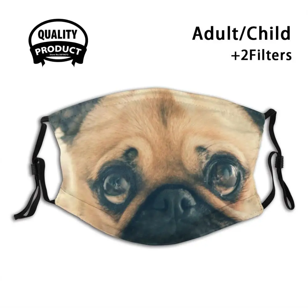 

Adult Fawn Pug Anti Dust With Filter For Men Women Washable Black Masks Pug Brown Cool Dog Fawn Adult Animal Bad Brand