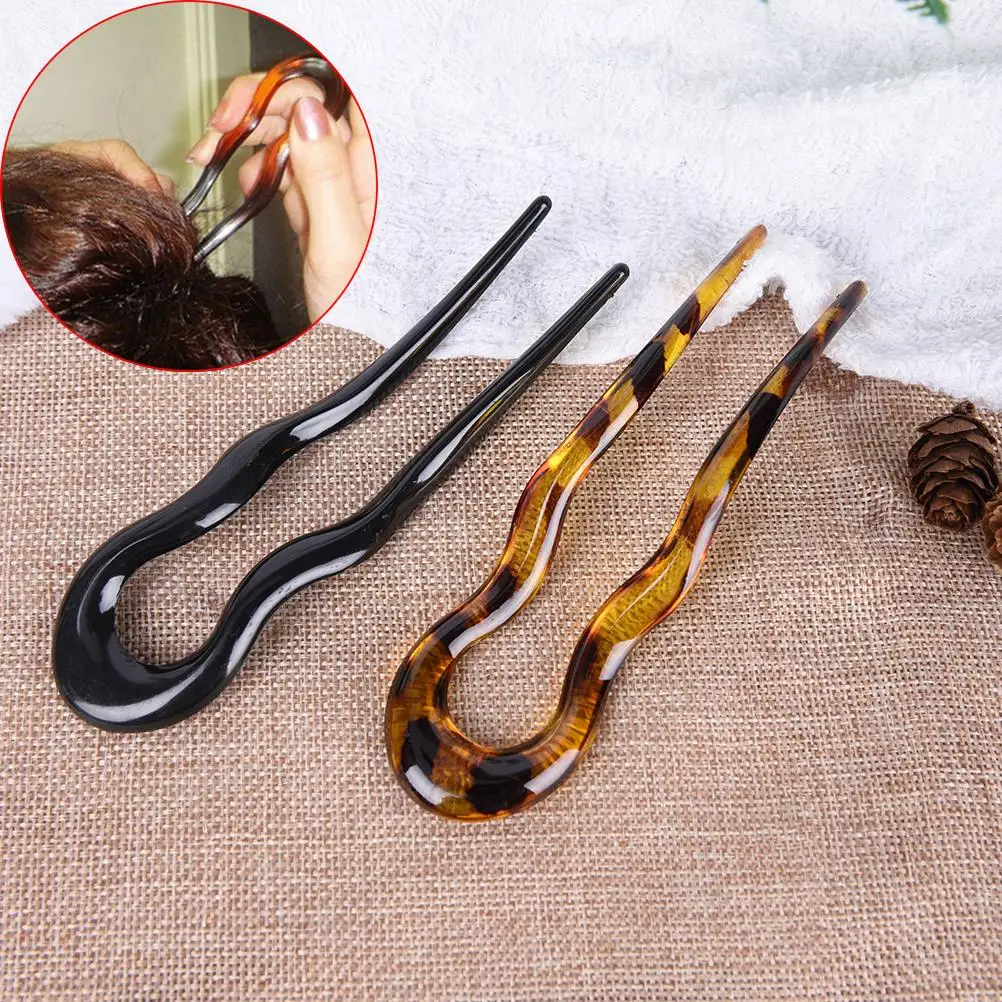 

U Shape Traditional Resin Hair Pin Stick Original Retro Women Lady New
