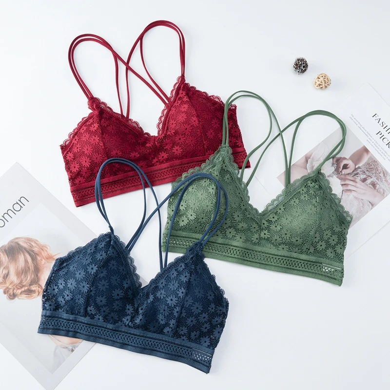 Бюстгальтер женский кружевной пуш-ап тонкий без косточек | Женская одежда