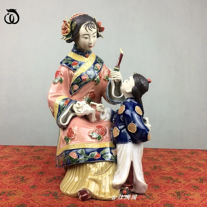 

WU Чэнь Длинные китайские Классические Красивые фигура женщины Yingchun леди скульптура креативная керамическая ремесло домашнего украшения ...