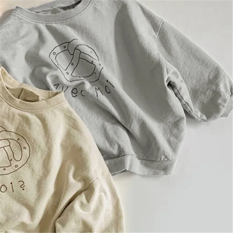 

2021 New spring boys girls cartoon brief sweatshirts children fashion long sleeve t-shirts Tops