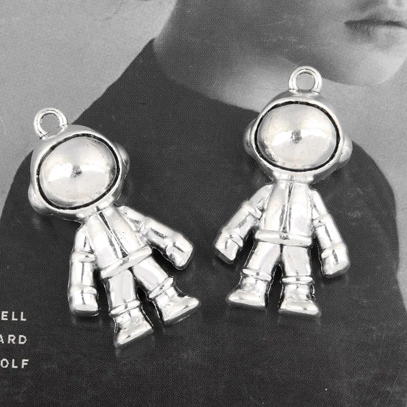 2 шт. Серебряный Цвет астронавт космонавт Подвески в виде космонавта