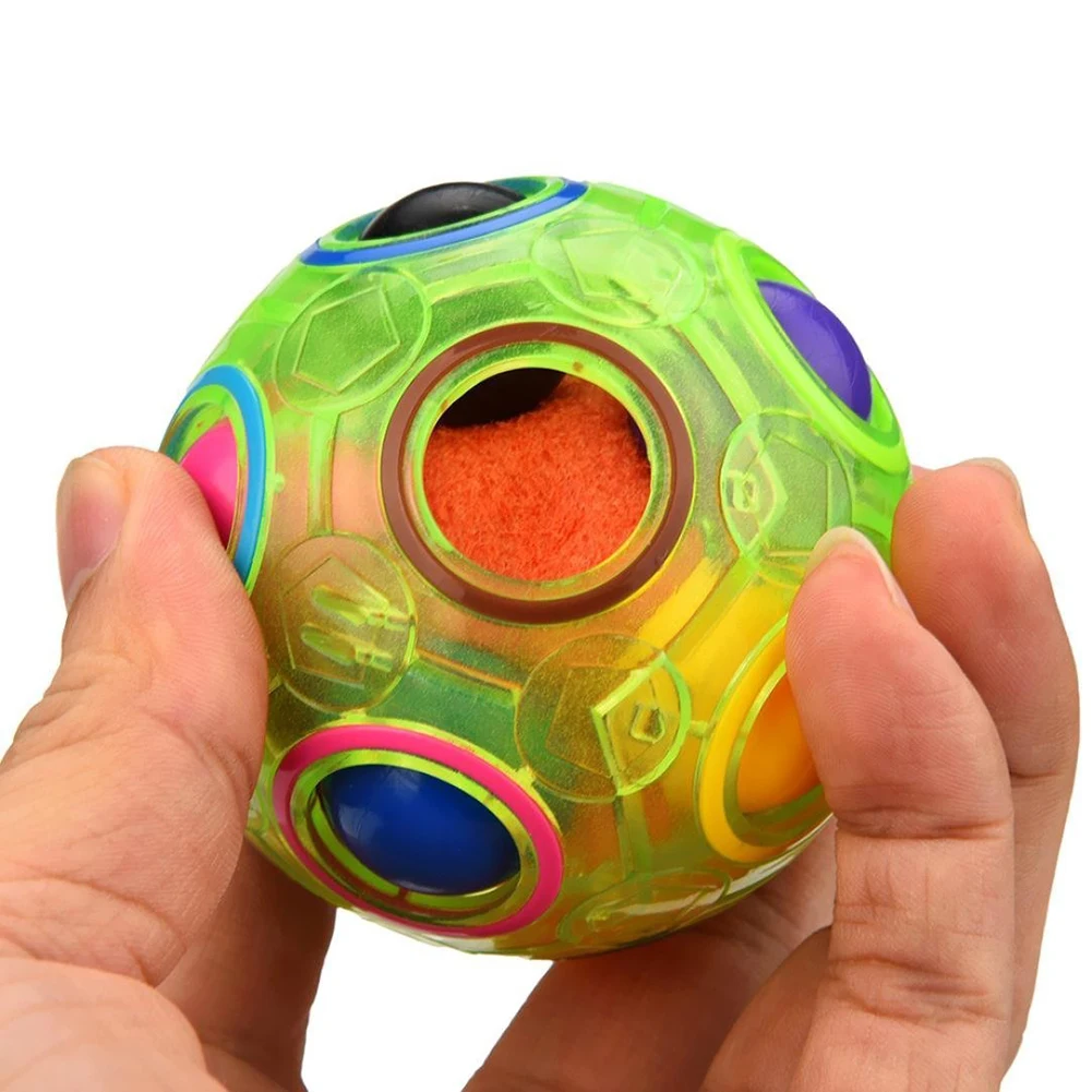 Bolas y cubos de arco iris m&aacute;gico creativo para ni&ntilde;os y adultos, rompecabezas de velocidad, Bola de aprendizaje educativo, Regalos divertidos, juguetes para aliviar el estr&eacute;s-3
