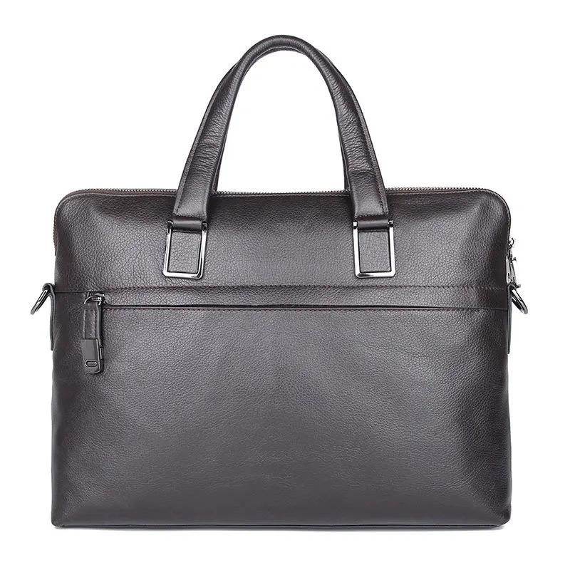 chocolate Nesitu Highend Black Chocolate Blue Genuine Leather 14'' Laptop Office Men's Briefcase Business Messenger Bag A4 Portfolio M7412 - Цвет: chocolate