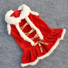 Рождественская Одежда для собак, костюм Санты для собак, зимнее платье для домашних питомцев, одежда для маленьких собак, Йорков, чихуахуа, одежда для кошек