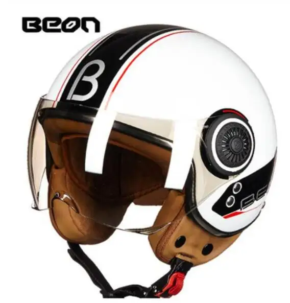 110B-013 BEON мотоциклетный шлем Chopper 3/4, винтажный шлем с открытым лицом, мотоциклетный шлем, шлем для мотокросса, мотоциклетный шлем для скутера - Цвет: 110B-013