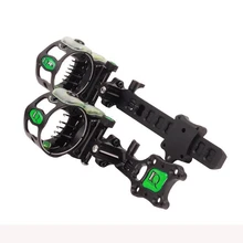 IQ Archery Bow Sight Micro 5 Pin .019in Laser Illuminated By Optical Fiber Micro Bowsight with Sight Light Hunting