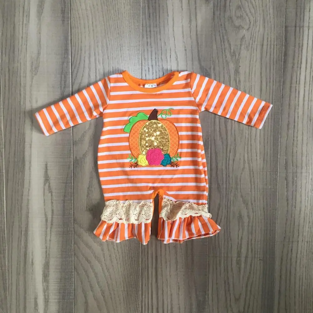 Одежда для маленьких девочек детский комбинезон ребенок оранжевый Ромпер на