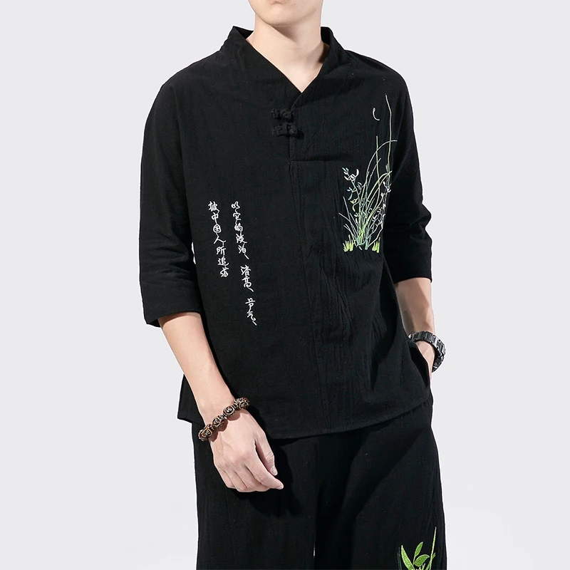 

Harajuku Style Men's Harem Pants Leisure Cotton Linen Tee Shirt Homme Streetwear 2020 Summer T-shirts Mens Pants Large Size 5XL