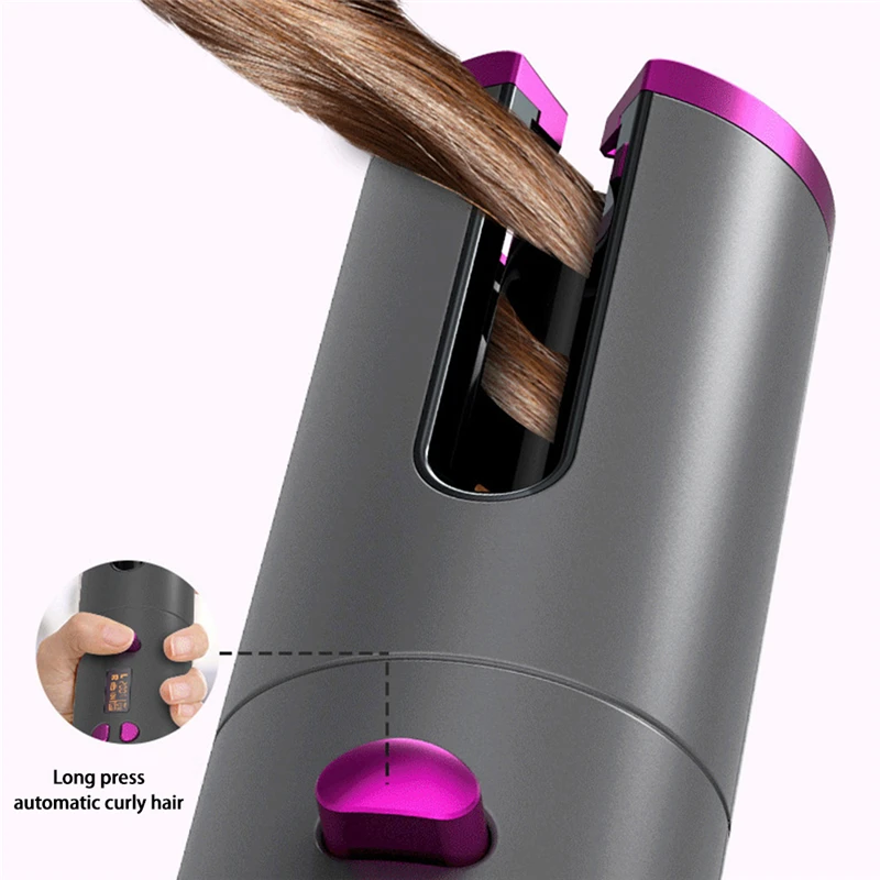 Автоматический вращающийся Керамика волос бигуди для завивки ЖК-дисплей USB