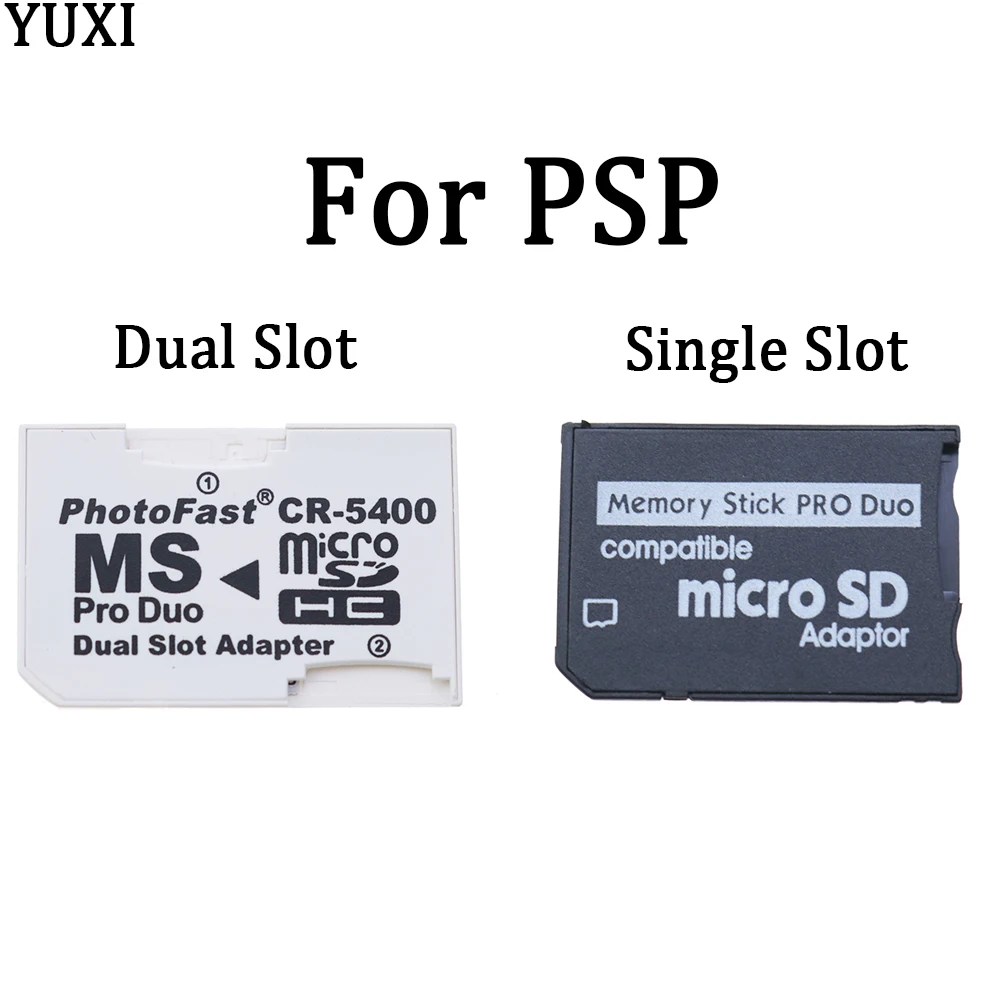 

YUXI New Micro SD SDHC TF to MS Memory Stick Pro Duo Reader for PSP Adapter Converter Single and Dual Slot