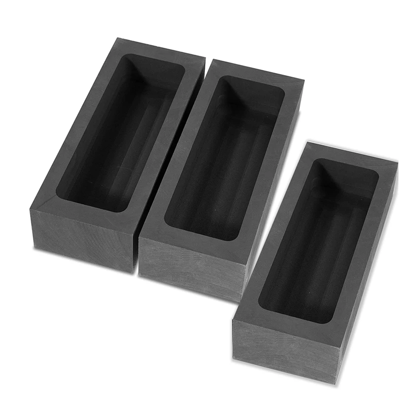 

Graphite Ingot Mold 3 Pack - Metal Molds Casting Large Melting Mold for Precious Metals and Refining - 1Kg Capacity