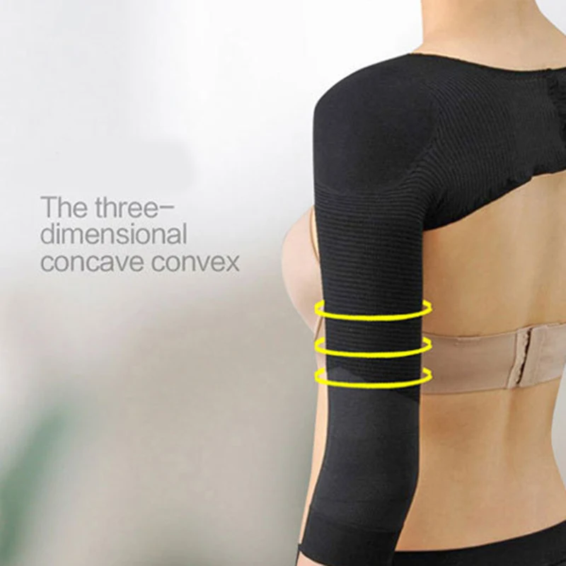 Эластичный компрессионный корректор для спины и плеч с длинным рукавом контроль