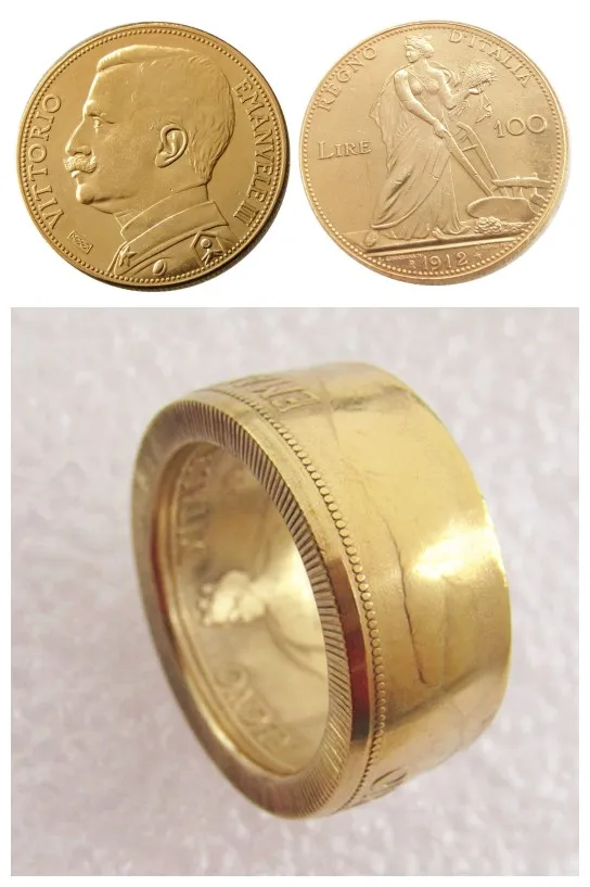 1912 г. Италия 100 Золотое головное украшение для монет ручная работа размеры 8-16 -