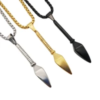 316l stianless steel soldier weapon dagger charm pendant necklace mens stylish hip hop rock dagger necklace fashion jewelry