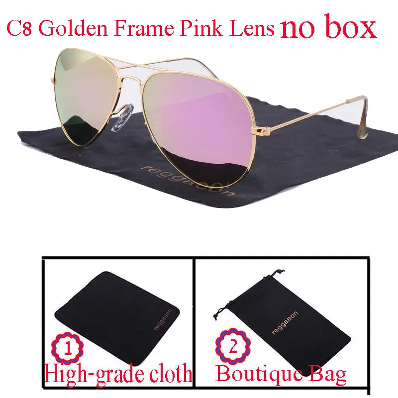3025 c8 no box Стекло линз, аксессуары для глаз, Стекло es Lunettes de soleil hommes pêche Вождение lunettes de luxe concepteur pilote hommes Для Мужчин's - Цвет линз: 3025 c8 no box