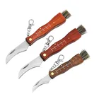 Острый нож для сбора грибов, поварские ножи, деревянная ручка, инструменты для готовки на открытом воздухе, кемпинг, Многофункциональный складной нож с кисточкой