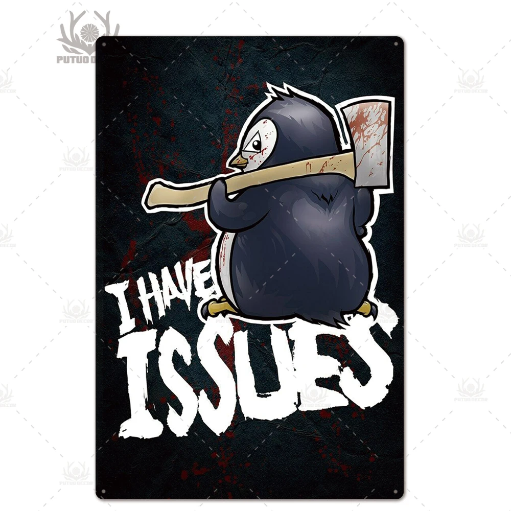 TH3039 Crazy Penguin металлический плакат Забавный металлический оловянный знак железная Живопись Домашний Декор декоративная металлическая тарелка Настенный декор - Цвет: TH3039
