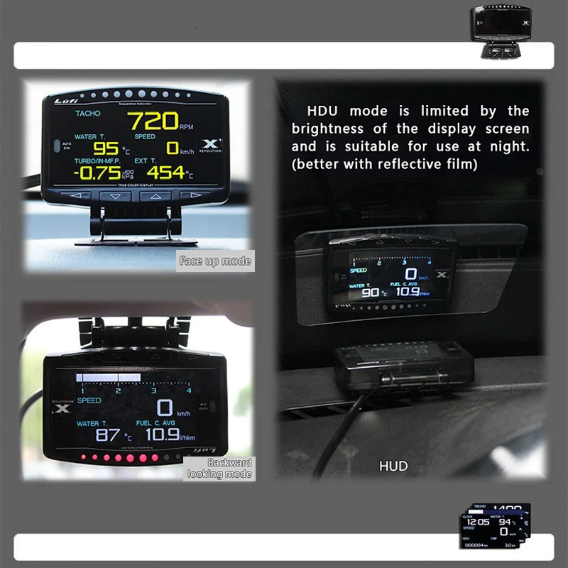 Автомобильный прибор для измерения температуры воды и масла Lufi X1 OBD2|Проекционный