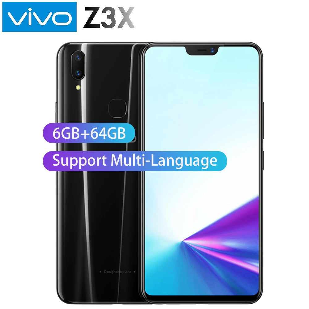 VIVO Z3x мобильный телефон 6 26 &quotFHD 4G ram 64G rom Восьмиядерный Snapdragon 660 Двойная камера 16 Мп