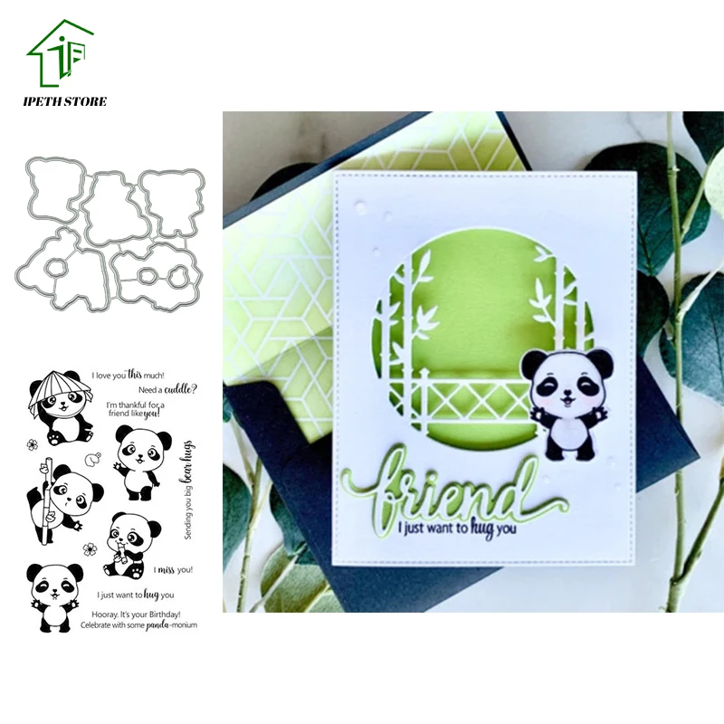 2020 бамбуковая панда прозрачные штампы и для резки металла сделай сам Скрапбукинг