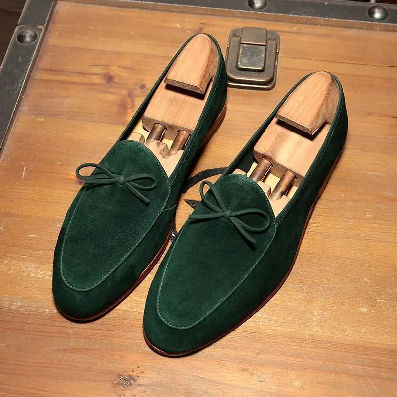 

High Quality New Fashion Men Suede Leather Elegant Slip-on Shoe Vintage Casual Classic Male Loafer Shoes Zapatos De Hombre HC484