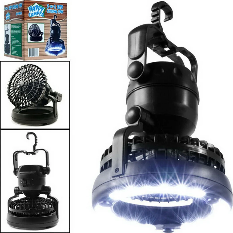 

Portable Tent Fan LED Light Lamp Camping Hiking Outdoor Equipment Ceiling Fan Camping Multifunctional Charging Glare Fan Lamp