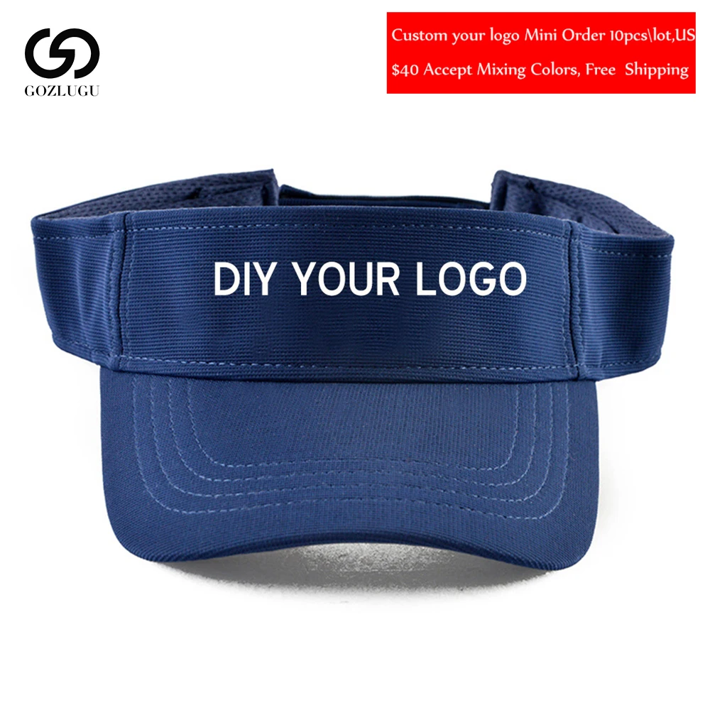 

2019 New Visor Caps Women Open Tops Customized Adjustable Hats LOGO Printing Candy Color Adult Baseball Sun Caps 10pcs/lot