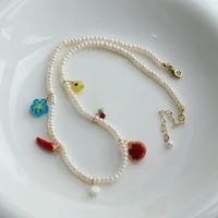 natural freshwater pearl friut beads necklace women jewelry ol designer t show runway party boho elegance top rare japan korean