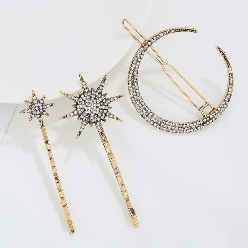 Заколка для волос с кристаллами Женская модная Геометрическая заколка-стразы в