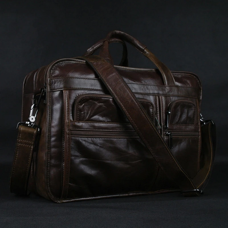 Luxury Genuine Leather Men's messenger bag Leather shoulder bag Men crossbody Bag Handbag Tote Bag Sling office Briefcase