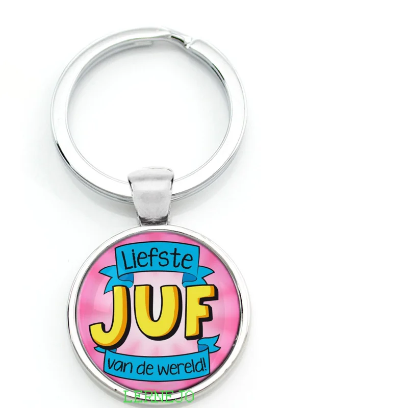 Брелок для ключей VOOR DE liefte Juf брелок anneau porte clef bedankt juf cadeau письмо спасибо уважаемые