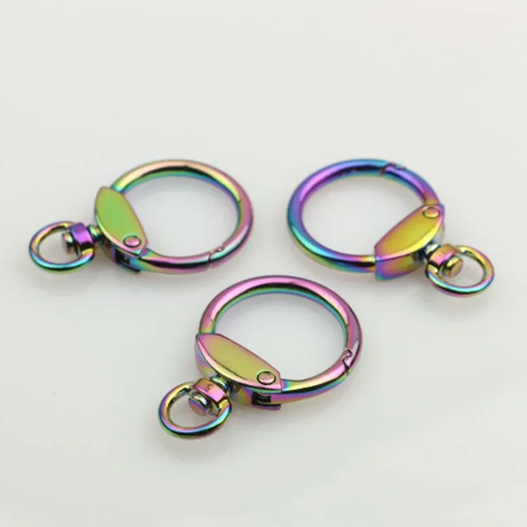 

Factory Keychain Hook Key Ring Plush Doll Bag Hanging Inner Diameter 2.3 Cm Hooks Colorful Metal Snap Hooks DIY Bag Accessories