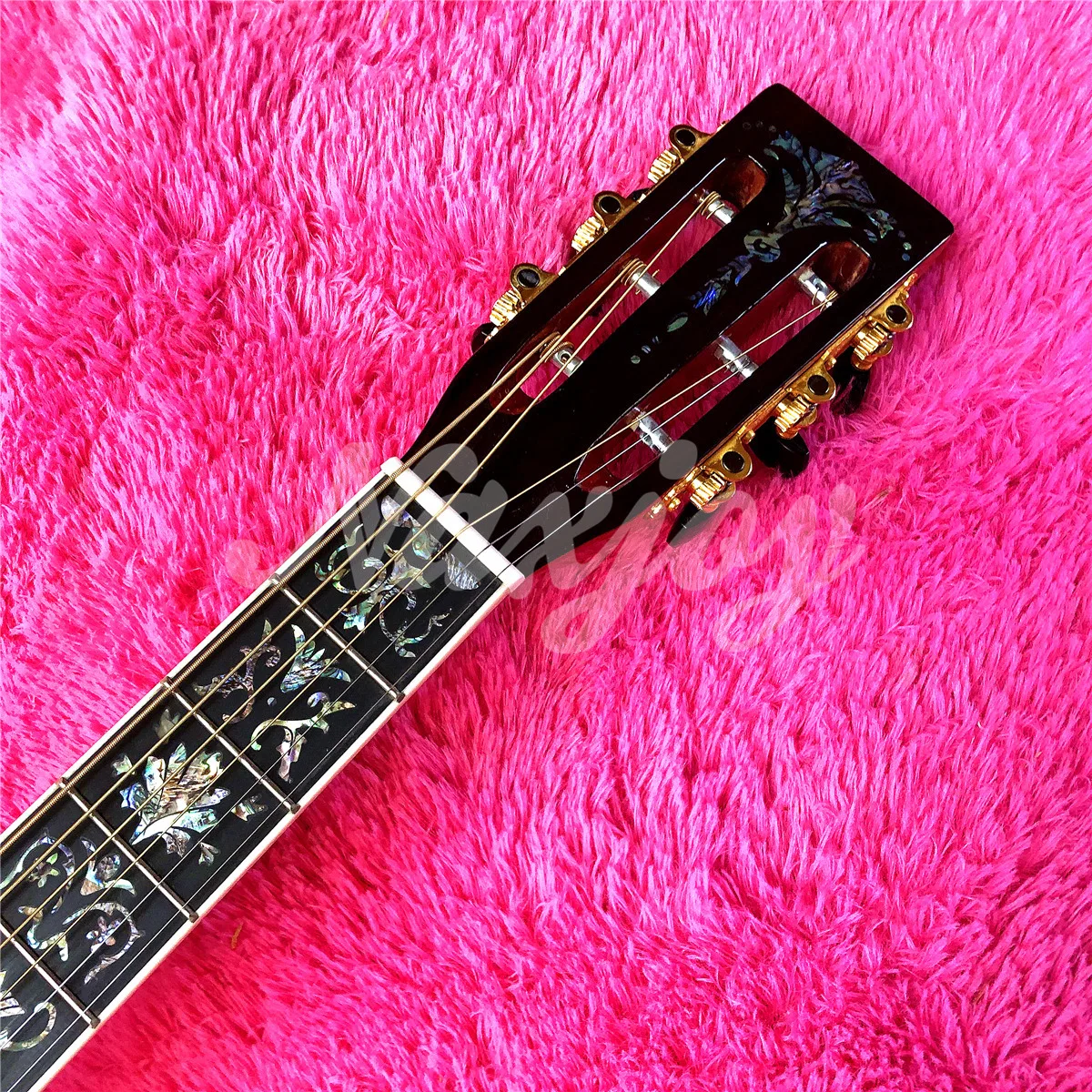 Настоящая Акустическая гитара в стиле Абалон полностью из дерева КоА 39 дюймов 000