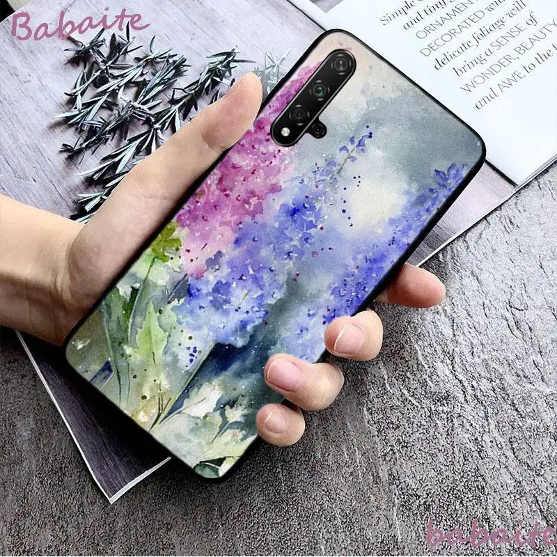 Babaite New art watercolor romantic lavender flowers PhoneCase for Huawei NOVA3I 3E 4 4E 5 5I PRO Y5 PRIME Y6 PEIME 2018 2019 | Мобильные