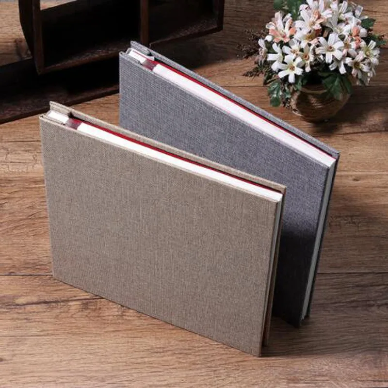 Самоклеющиеся льняные обложки альбом белый внутри страницы DIY семья влюбленные
