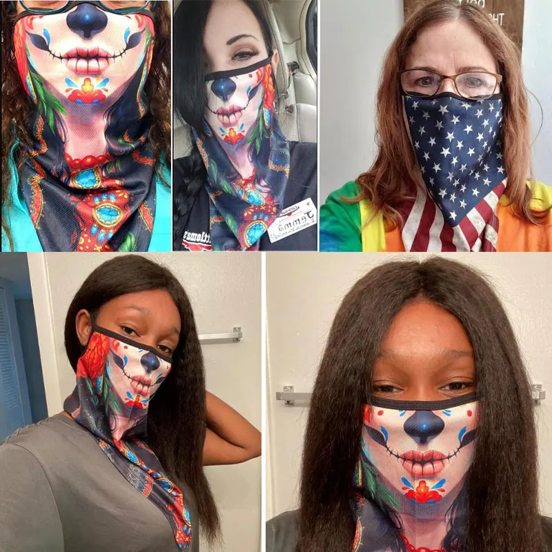 

Sun Protective Travel Mouth Face Mask Outdoor Sunscreen Cloth Mask Dropshipping Mask Windproof Halloween Face Cover Bandana