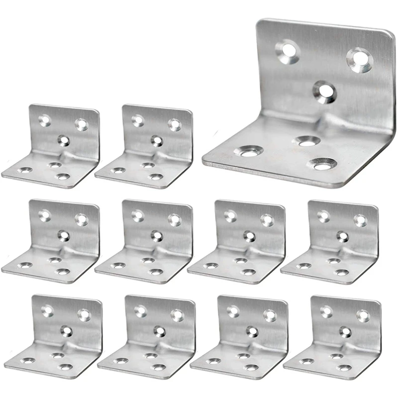 

20Pcs Stainless Steel Corner Brace, 1.2 x 1.2 x 1.5 Inch Angle Bracket L Shape Corner Bracket, Right Angle Bracket