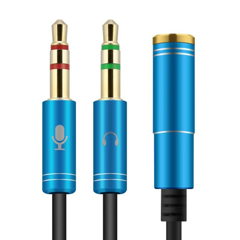 

Wholesale Headphone Splitter for Computer 3.5mm Female to 2 Dual 3.5mm Male Mic AUX Audio Y Splitter Cable Headset to PC Adapter