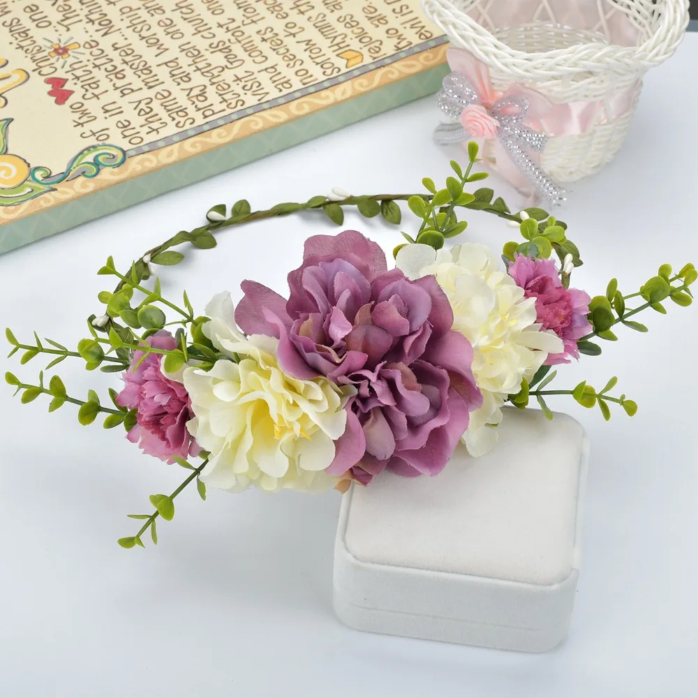 

Hawaiian Garland Flower Crown Woman Hairbands Hair Wreath Headband Travel Holiday Headdress Beach Wedding Girls Hair Accessories