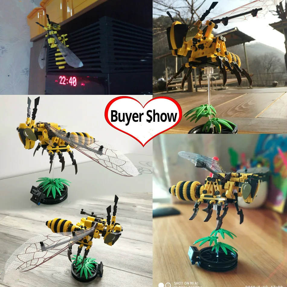 236 шт Имитация насекомых DIY пчела Оса строительные блоки маленького размера