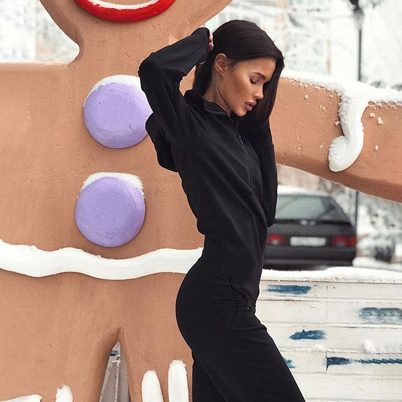 

Winter Jumpsuit Women Bodysuit Hooded Sportswear Autumn Winter Pant Women's Clothing Fashion Female Hooded Street Overalls FL264