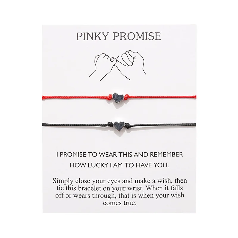 

Heart Pinky Promise Adjustable Bracelets Best Friends Forever Lover Women Girl Couple Fashion Jewelry Drop Shipping