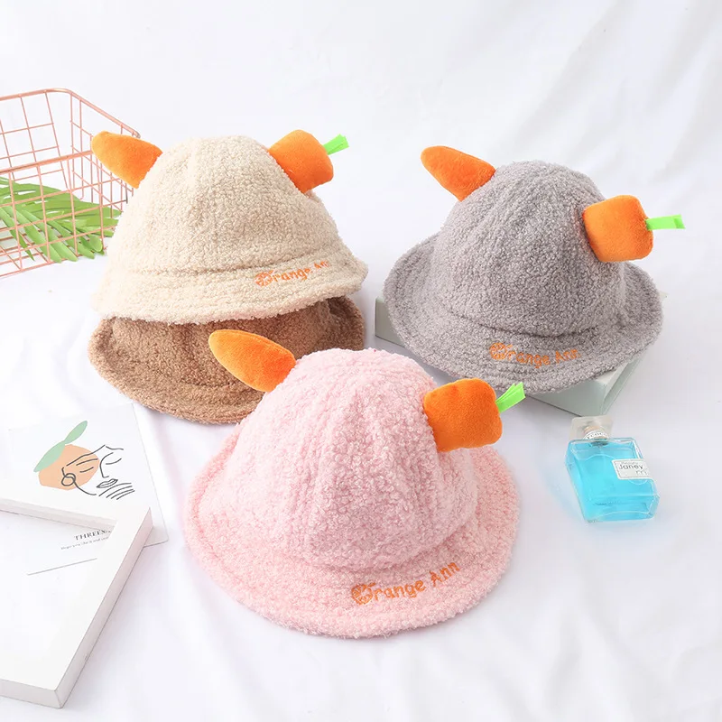 

2020 New Arrival Wool Bucket Hats Boys Girls Hat Kids Fisherman Hats Winter Warm Caps Child gorras